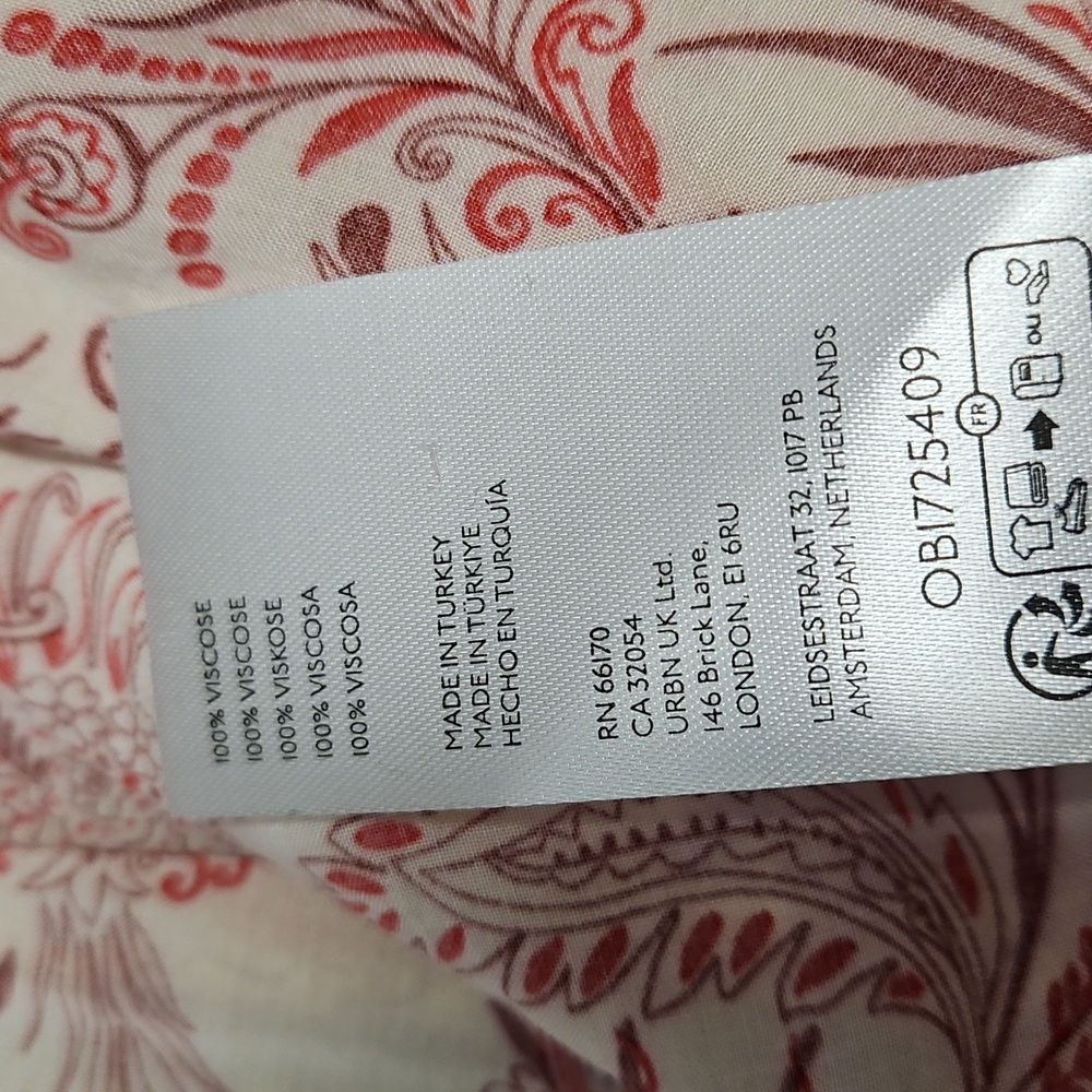 NWOT Anthropologie Tir-front Peasant Red and Cream Blouse - Picture 8 of 9